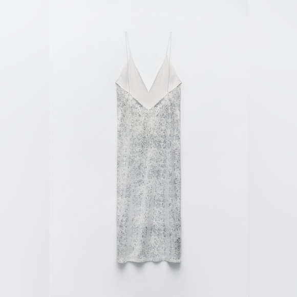 ZARA SEQUIN MIDI DRESS - Picture 8 of 9